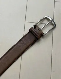 メンズブラウンレザーベルト シルバーバックル