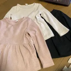 長袖カットソー 3枚セット ピンク ホワイト ブラック