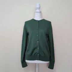 ユニクロ　UVカットクルーネックカーディガン（長袖）レディース　グリーン　M