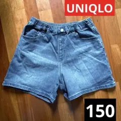 ユニクロ　デニム　ショートパンツ　ブラック　グレー150