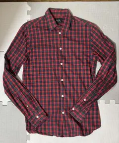 A.P.C. チェックシャツ　XS 赤色