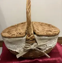 ピクニックバスケット　バスケットバッグ　レース