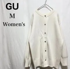 GU/ニット/カーディガン/2WAY/スナップボタン/ゆったり/白/M
