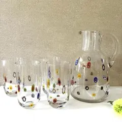 ミルフィオリ　ムラノグラス　ムラーノ　水差し　ウォーターピッチャー 高級ガラス】ミルフィオリ ムラノグラス ムラーノ 水差し ウォーター