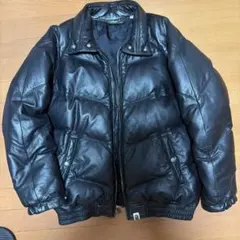 A BATHING APE レザーダウンジャケット ブラックのサムネイル