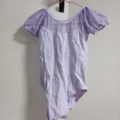 薄紫 パフスリーブ レオタード　９０cm