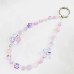 ビーズストラップ/キーホルダー　バッグチャーム ハンドメイドNO.518