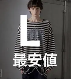 GRANCY】総柄ラインストーングラフィックロンT グランシー ボーダー L