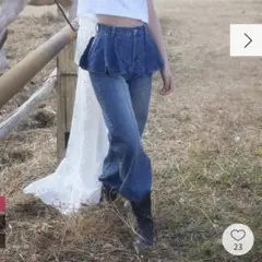 CALNAMUR ペプラムデザインデニムパンツのサムネイル