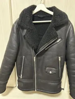ZARA ボア　ダブルライダースジャケット