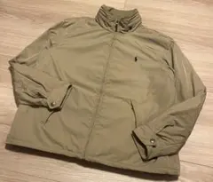 ポロラルフローレン スウィングトップ ベージュ ナイロン フリース XL 古着