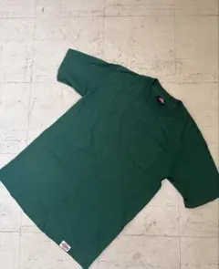【90s USA製】Dickies 無地 裾袖シングル コットン ポケTグリーン