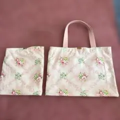 花柄手提げバックとポーチ2点セット