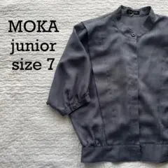 MOKA ブラウス グレー レディース サイズ7 ノーカラー 半袖 昭和レトロのサムネイル