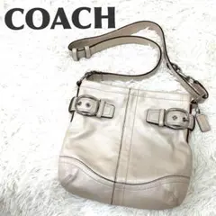 COACH ショルダーバッグ レザー シルバー金具 斜め掛け