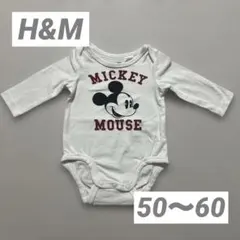 H&M ディズニー ミッキーマウス ロンパース 50-60 オーガニックコットン