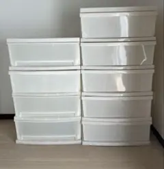 【大容量 9段セット】収納ボックス ホワイト まとめ売り