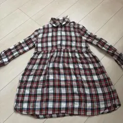 GAP KIDS チェック柄長袖ワンピース S 120