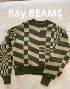 Ray BEAMS / ジオメトリック ハイネック ニット