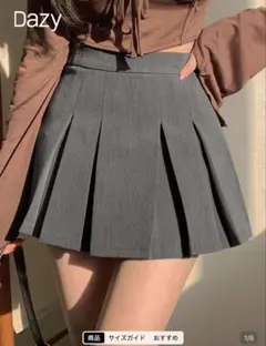 SHEIN DAZY プリーツミニスカート グレーのサムネイル