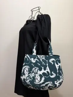 大相撲　朝乃山　高砂部屋　反物　和柄　粗布　浴衣　まあるいトートバッグ【紫】 大相撲 朝乃山 高砂部屋 相撲 浴衣 反物 和柄 粗布 まあるいトート