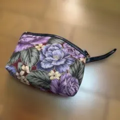 花柄 ポーチ ファスナー開閉