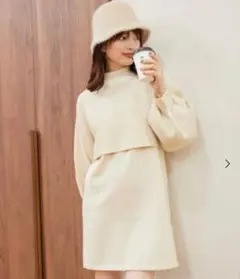 MAJESTIC LEGON ルーズニットセットワンピース アイボリー