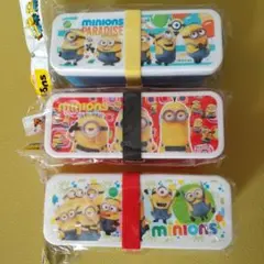 ◆ミニオンズ 2段 ランチボックス 弁当箱 3点セット 未使用品