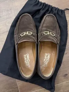 FERRAGAMO ブラウン スエード ローファー 7 1/2EE