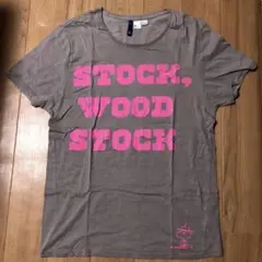 「H&M」半袖Tシャツ STOCK, WOOD STOCK