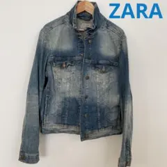 ザラ　ZARA ダメージ加工　ストレッチ　デニムジャケット　Gジャン