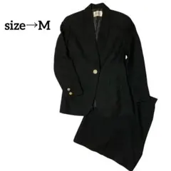 （236）スカートスーツ　ワンボタン　金ボタン　y2k