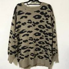 アベイルSUREVEヒョウ柄 長袖ニット L