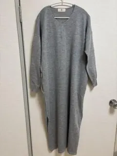 ニット ロングワンピース サイドスリット