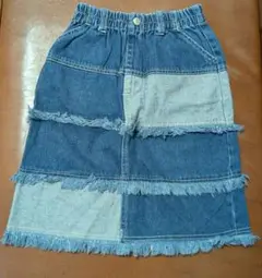 デニムパッチワーク風スカート 110cm