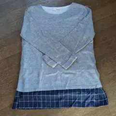 SHOO・LA・RUE 長袖ニットトップス チェック柄