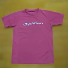 phiten　ファイテン　半袖Tシャツ　ピンク　メンズM　首元ほつれ