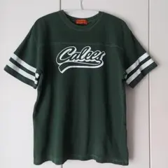 【CALEE】キャリー Lサイズ 半袖プリントロゴTシャツ モスグリーン