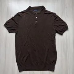 【美品】BEAMS F ニットポロシャツ ダークブラウン イタリア製のサムネイル