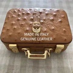 オーストリッチレザー アクセサリーケース イタリア製＊値下げ不可