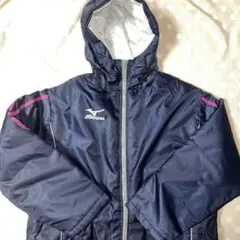 Mizuno フード付きベンチコート ネイビー