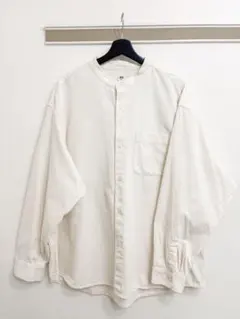 UNIQLO ユニクロ　アイボリー ベージュ　コットンオーバーサイズシャツ