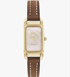 COACHレディース 腕時計 CADIE ピンク文字盤 茶革ベルトゴールドのサムネイル