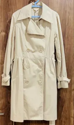 ベージュ スプリングトレンチコート ダブルブレスト Mサイズ
