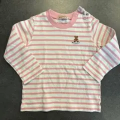 ミキハウス 長袖Tシャツ 90サイズ ピンクストライプ