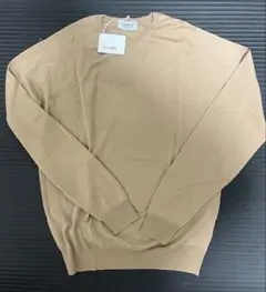 新品　JOHN SMEDLEY ライトキャメルメリノウールセーター　サイズL