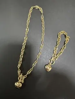 レイビームス　マンテルハートネックレス＆ブレスレットセット