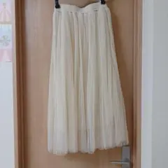 プチプラのあや しまむら チュールスカート M アイボリー 美品 ロングスカート