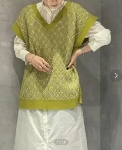 bigニットベスト　レトロ　Alley by w closet　ZOZO