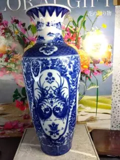 清雍正{宝石}藍美人肩花瓶  景徳鎮 陶磁器 装飾品 現代工芸品 美術品 置物 景徳鎮 青磁梅瓶 中国 陶磁器 工芸 - アートの友社 : ホーリ通信 Yahoo